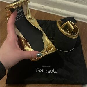 Rollasole Gold Foldable Flats